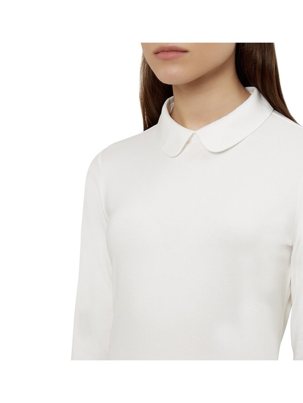 HOBBS LONDON WOMENS SASHA SOFT KNIT TOP IN IVORY-LARGE